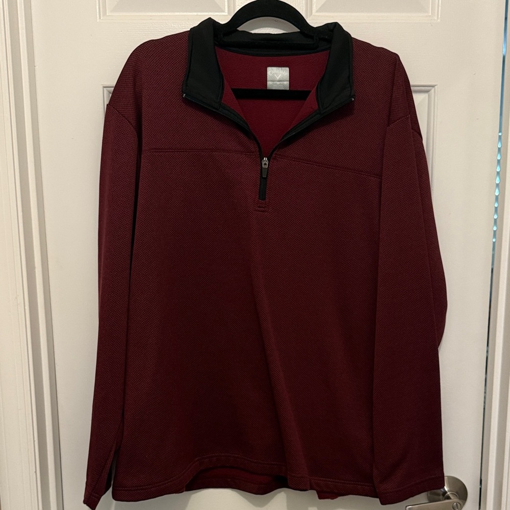 Callaway Men's Burgundy Zip-Up Sweater